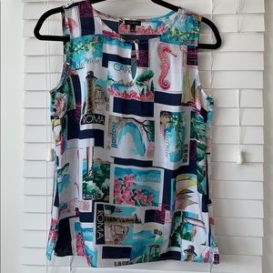 NWOT Talbots Italian Postcard Shell - Sz S